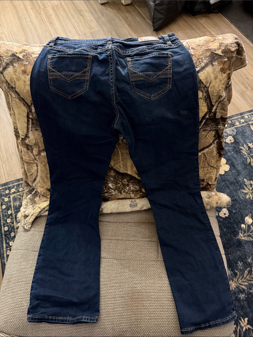 Rock & Roll Cowgirl Dark Blue Bootcut Stretch Jeans